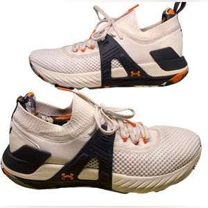New! Under Armour Project Rock 4  Orange Marble Trainers size 11.5
